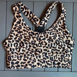 Two (2) Sports Bras XS Leopard Print Maroon